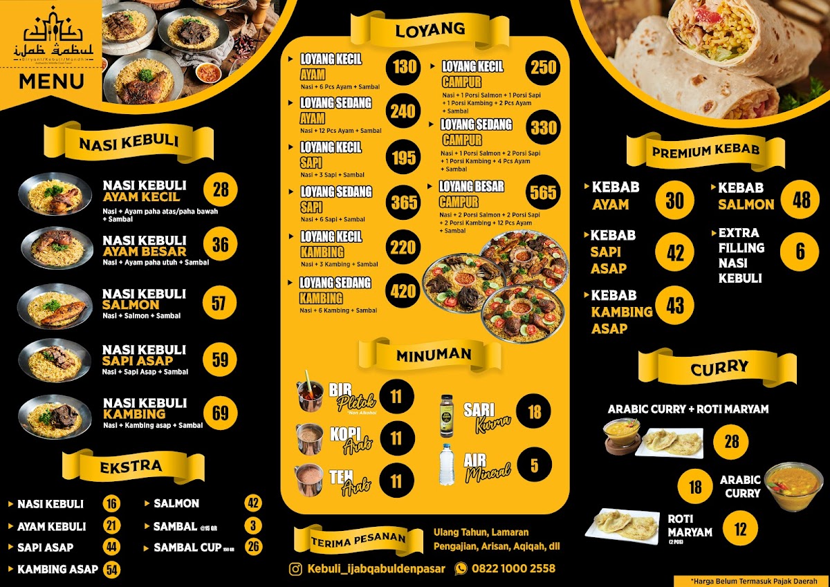 Kebuli Ijab Qabul Denpasar Menu - Image 1